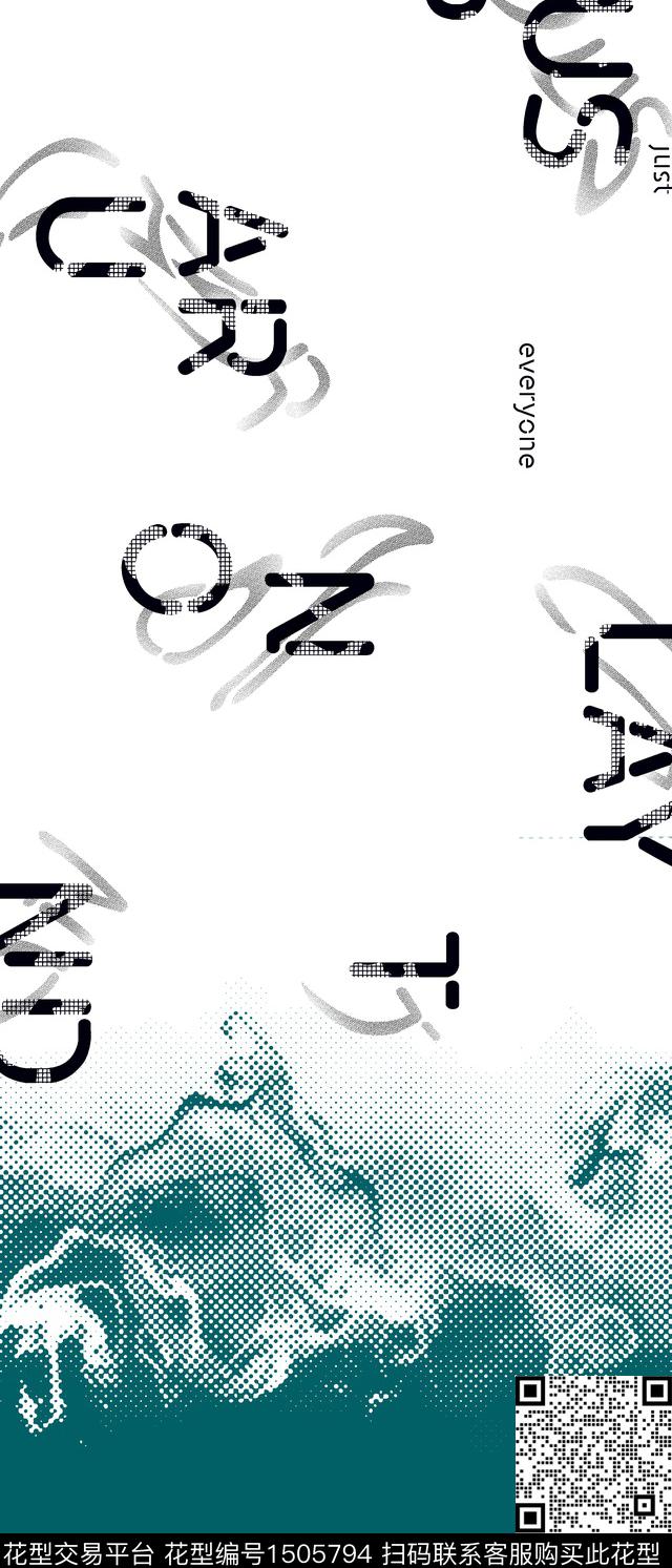 字母时尚男装定位花数码印花华亿平台下载（图片编号: 1505794） - 瓦栏（Walan）