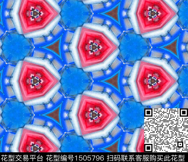 几何格子大牌风数码印花华亿平台下载（图片编号: 1505796） - 瓦栏（Walan）