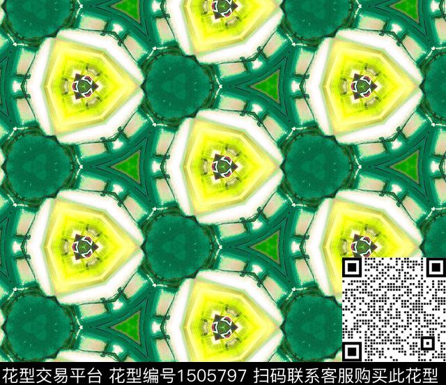 几何格子大牌风数码印花华亿平台下载（图片编号: 1505797） - 瓦栏（Walan）