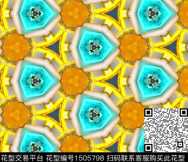 几何格子大牌风数码印花华亿平台下载（图片编号: 1505798） - 瓦栏（Walan）
