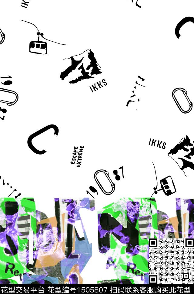 字母时尚男装定位花数码印花华亿平台下载（图片编号: 1505807） - 瓦栏（Walan）