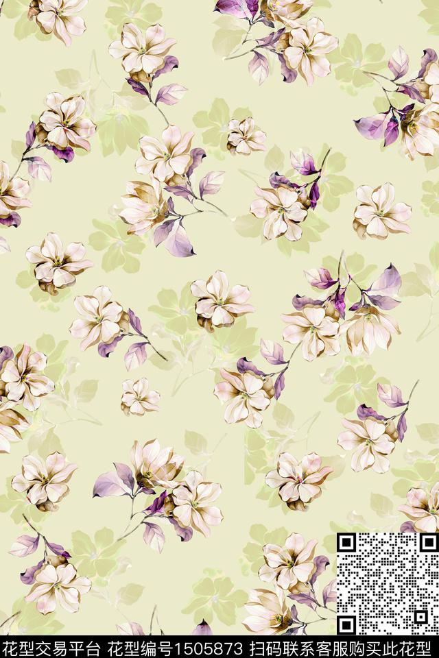 水彩雪纺大牌风数码印花华亿平台下载（图片编号: 1505873） - 瓦栏（Walan）