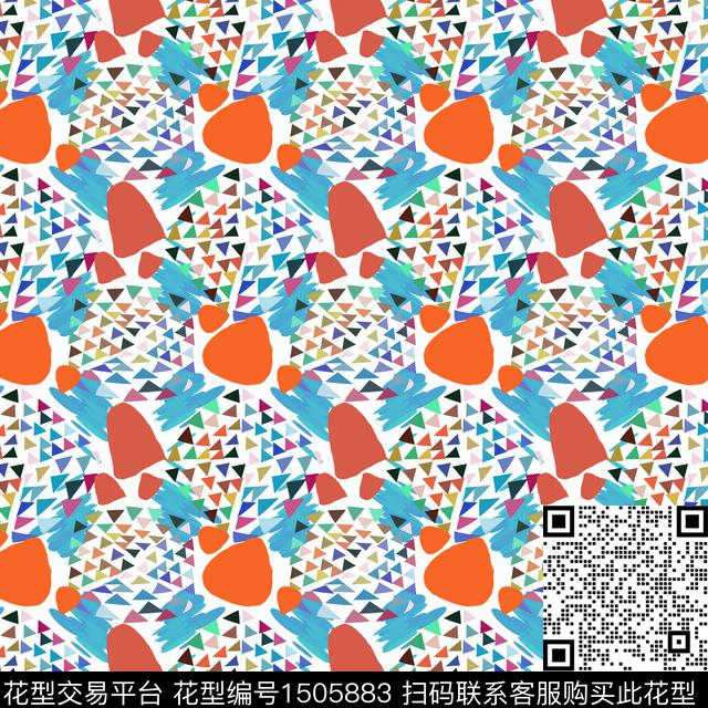 几何笔触三角形传统印花华亿平台下载（图片编号: 1505883） - 瓦栏（Walan）