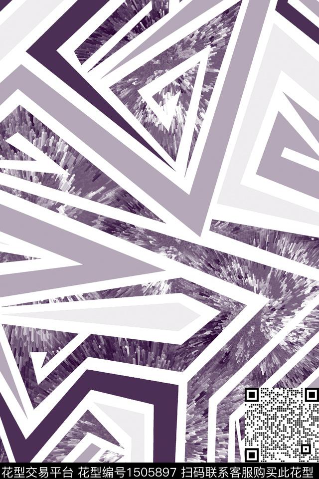 肌理几何抽象数码印花华亿平台下载（图片编号: 1505897） - 瓦栏（Walan）