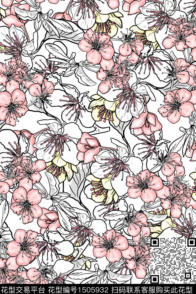 女装花卉小碎花数码印花华亿平台下载（图片编号: 1505932） - 瓦栏（Walan）
