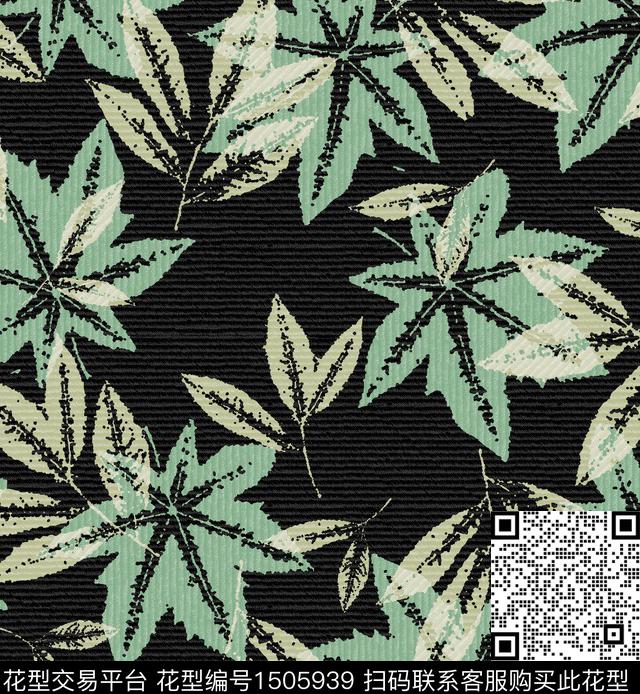 绿植树叶热带华亿平台数码印花华亿平台下载（图片编号: 1505939） - 瓦栏（Walan）