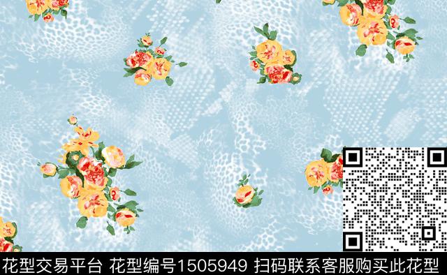 豹纹花卉大牌风数码印花华亿平台下载（图片编号: 1505949） - 瓦栏（Walan）