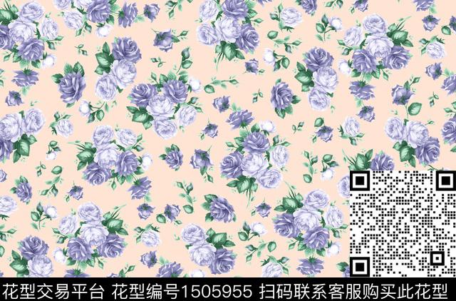 花卉大牌风小碎花数码印花华亿平台下载（图片编号: 1505955） - 瓦栏（Walan）