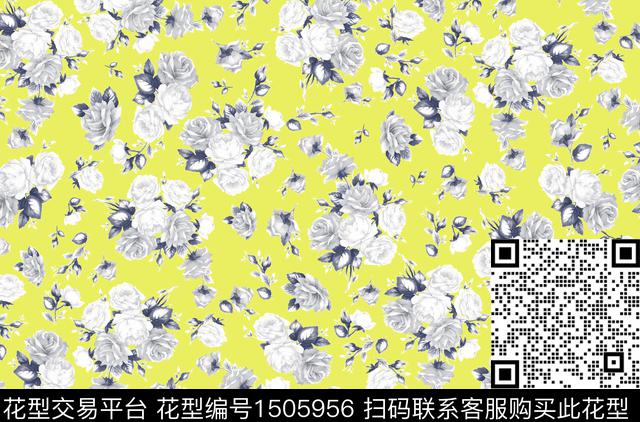 花卉大牌风小碎花数码印花华亿平台下载（图片编号: 1505956） - 瓦栏（Walan）