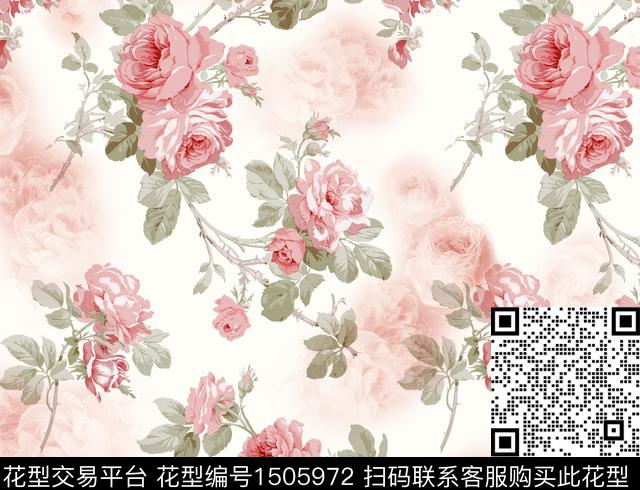 绿植树叶花卉大牌风数码印花华亿平台下载（图片编号: 1505972） - 瓦栏（Walan）