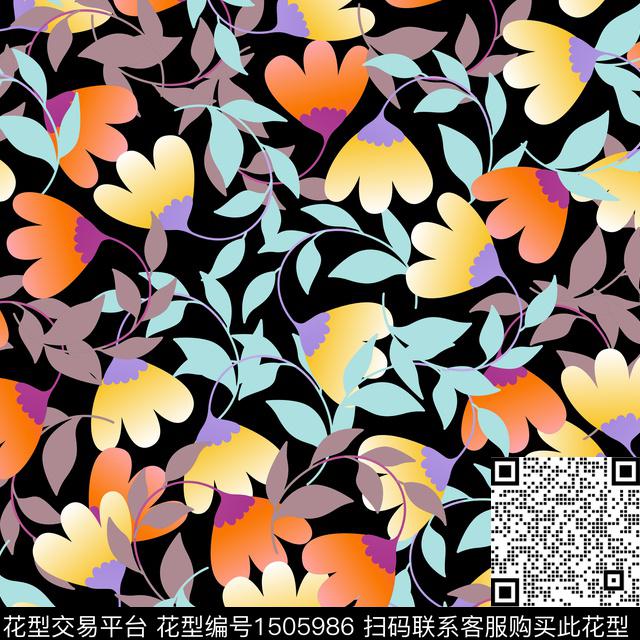 绿植树叶花卉休闲数码印花华亿平台下载（图片编号: 1505986） - 瓦栏（Walan）