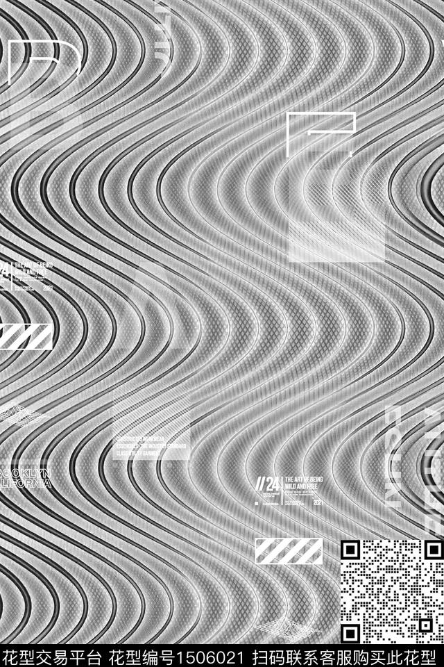 字母肌理男装数码印花华亿平台下载（图片编号: 1506021） - 瓦栏（Walan）