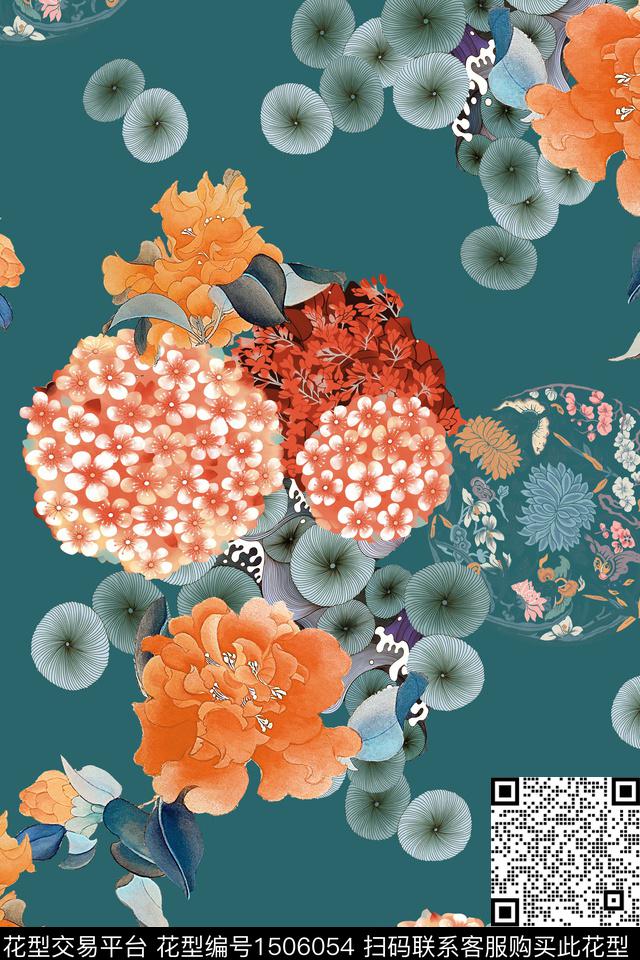 茶花女装花卉数码印花华亿平台下载（图片编号: 1506054） - 瓦栏（Walan）