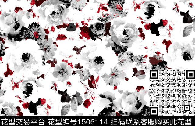 绿植树叶花卉大牌风数码印花华亿平台下载（图片编号: 1506114） - 瓦栏（Walan）