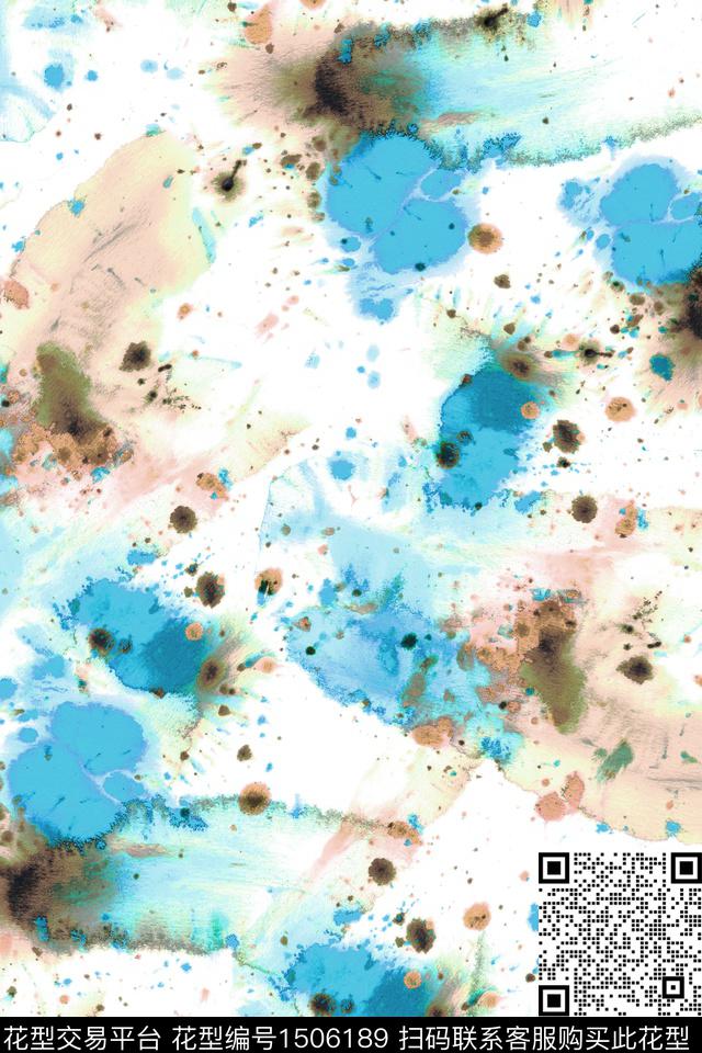 水彩肌理大牌风数码印花华亿平台下载（图片编号: 1506189） - 瓦栏（Walan）