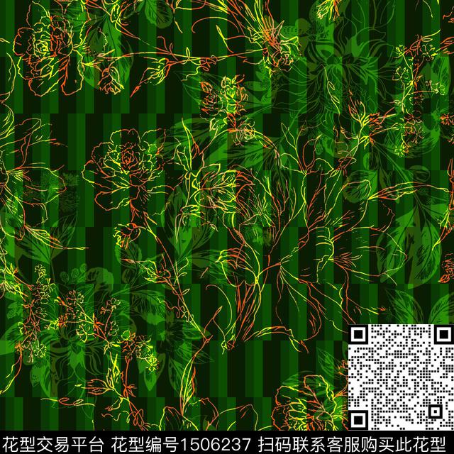 几何花卉矢量传统印花华亿平台下载（图片编号: 1506237） - 瓦栏（Walan）