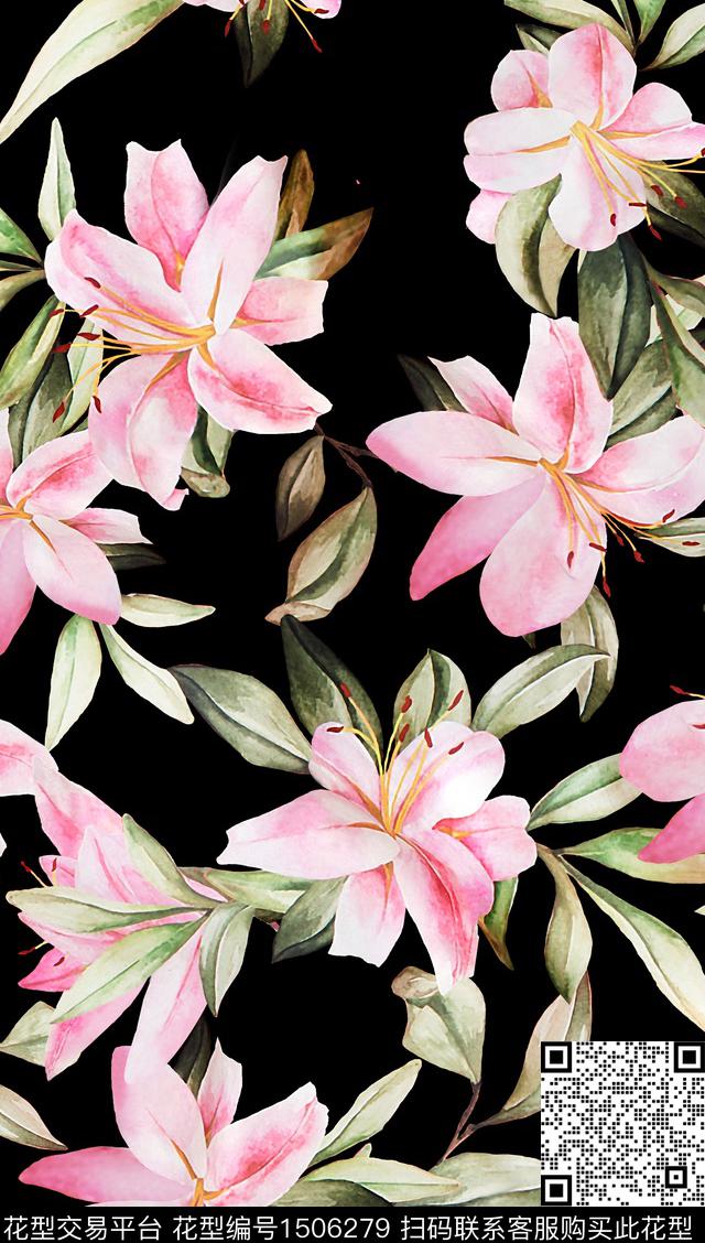 绿植树叶花卉数码印花华亿平台下载（图片编号: 1506279） - 瓦栏（Walan）