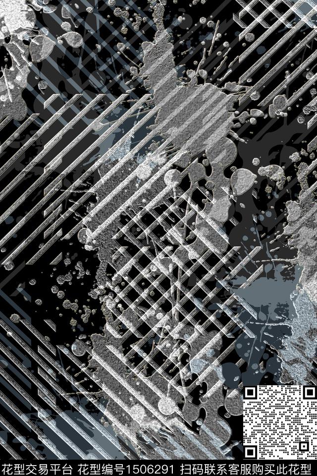 抽象男装户外家居服数码印花华亿平台下载（图片编号: 1506291） - 瓦栏（Walan）