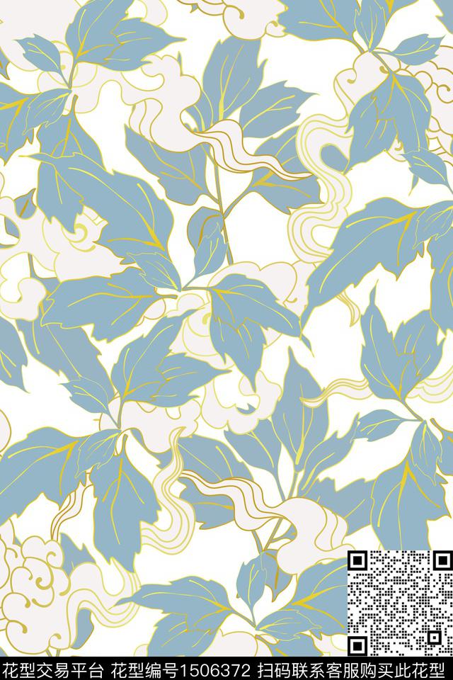 女装花卉植物数码印花华亿平台下载（图片编号: 1506372） - 瓦栏（Walan）