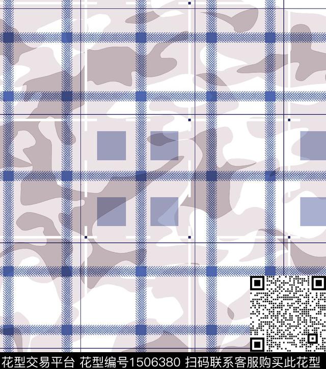 几何格子大牌风数码印花华亿平台下载（图片编号: 1506380） - 瓦栏（Walan）