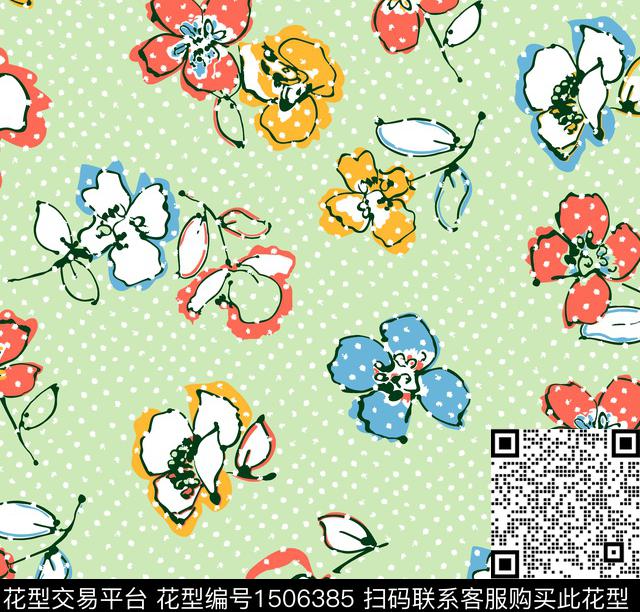 花卉少女大牌风数码印花华亿平台下载（图片编号: 1506385） - 瓦栏（Walan）