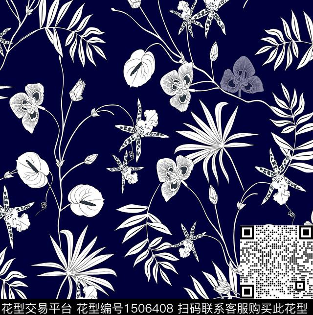 连衣裙女装花卉数码印花华亿平台下载（图片编号: 1506408） - 瓦栏（Walan）