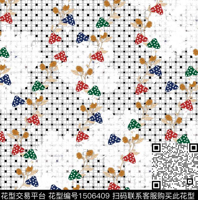 连衣裙蘑菇女装传统印花华亿平台下载（图片编号: 1506409） - 瓦栏（Walan）