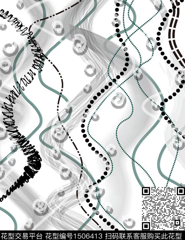 线条女装渐变传统印花华亿平台下载（图片编号: 1506413） - 瓦栏（Walan）