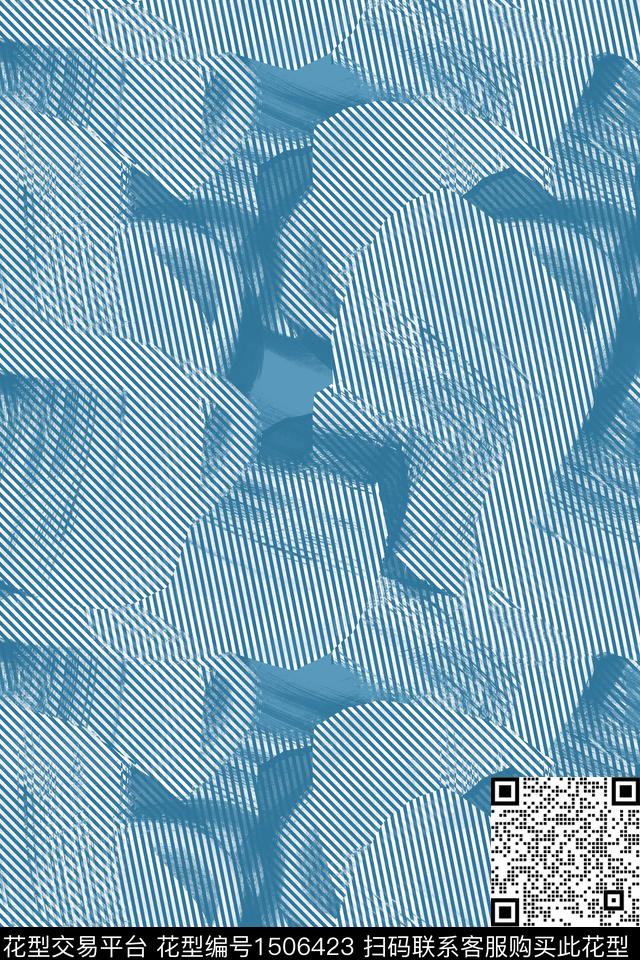 肌理笔触抽象数码印花华亿平台下载（图片编号: 1506423） - 瓦栏（Walan）