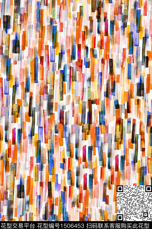 油画华亿平台几何抽象数码印花华亿平台下载（图片编号: 1506453） - 瓦栏（Walan）