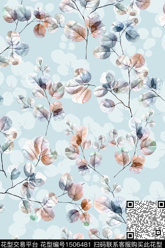 花卉小清新真丝数码印花华亿平台下载（图片编号: 1506481） - 瓦栏（Walan）