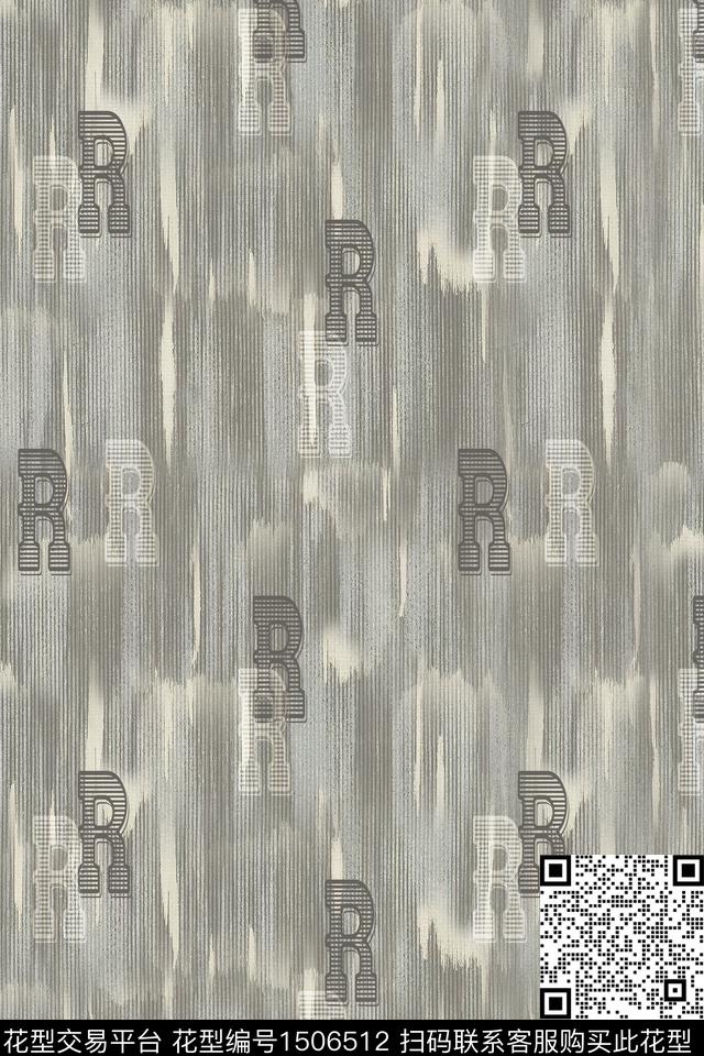 字母肌理男装数码印花华亿平台下载（图片编号: 1506512） - 瓦栏（Walan）