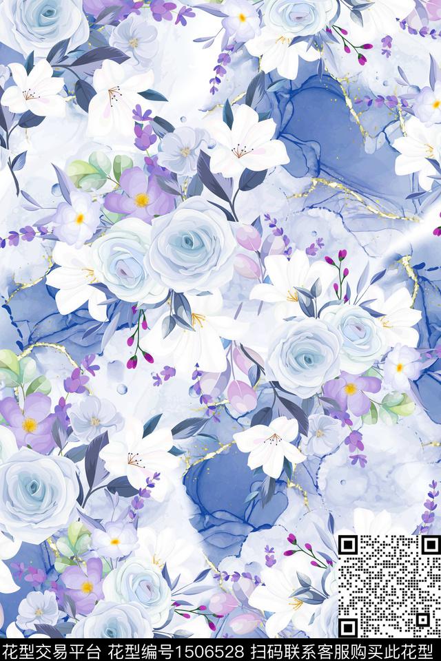 女装花卉数码印花华亿平台下载（图片编号: 1506528） - 瓦栏（Walan）