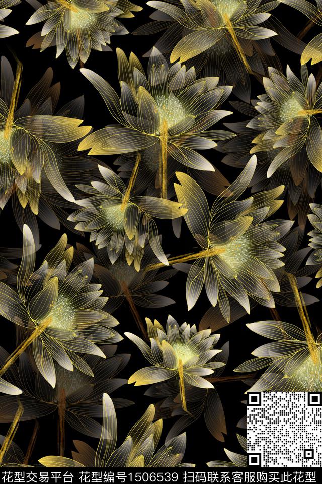 炫彩动物花卉写意数码印花华亿平台下载（图片编号: 1506539） - 瓦栏（Walan）