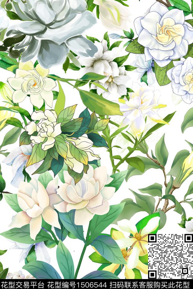 炫彩动物花卉写意数码印花华亿平台下载（图片编号: 1506544） - 瓦栏（Walan）