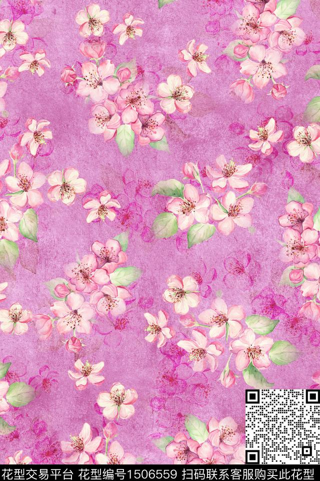 花卉真丝小碎花数码印花华亿平台下载（图片编号: 1506559） - 瓦栏（Walan）