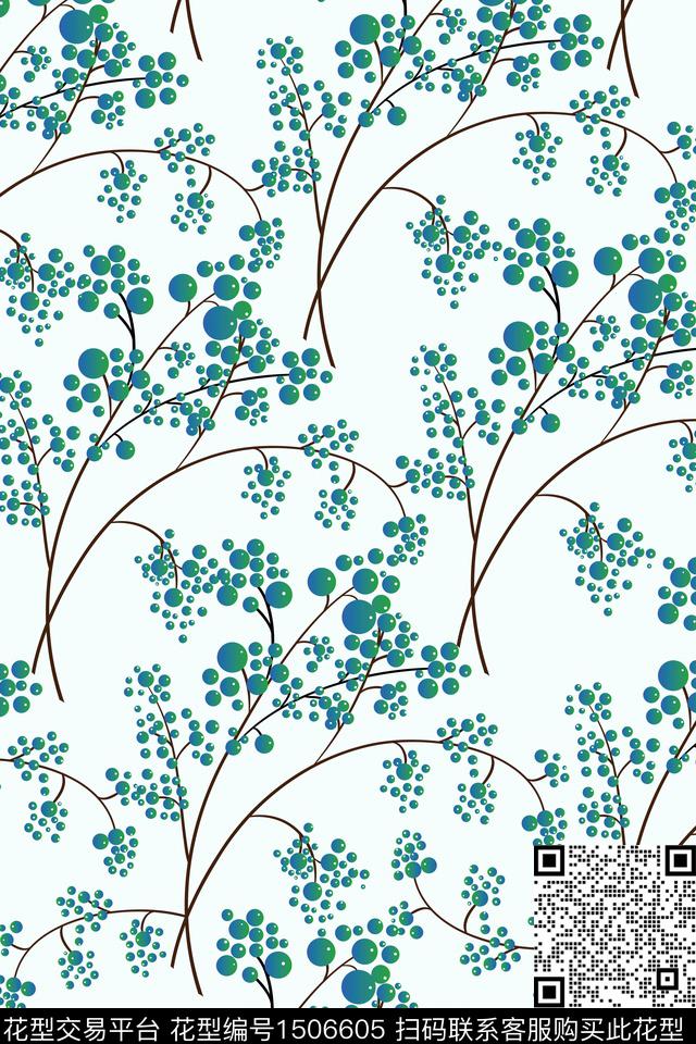花卉小清新手绘数码印花华亿平台下载（图片编号: 1506605） - 瓦栏（Walan）