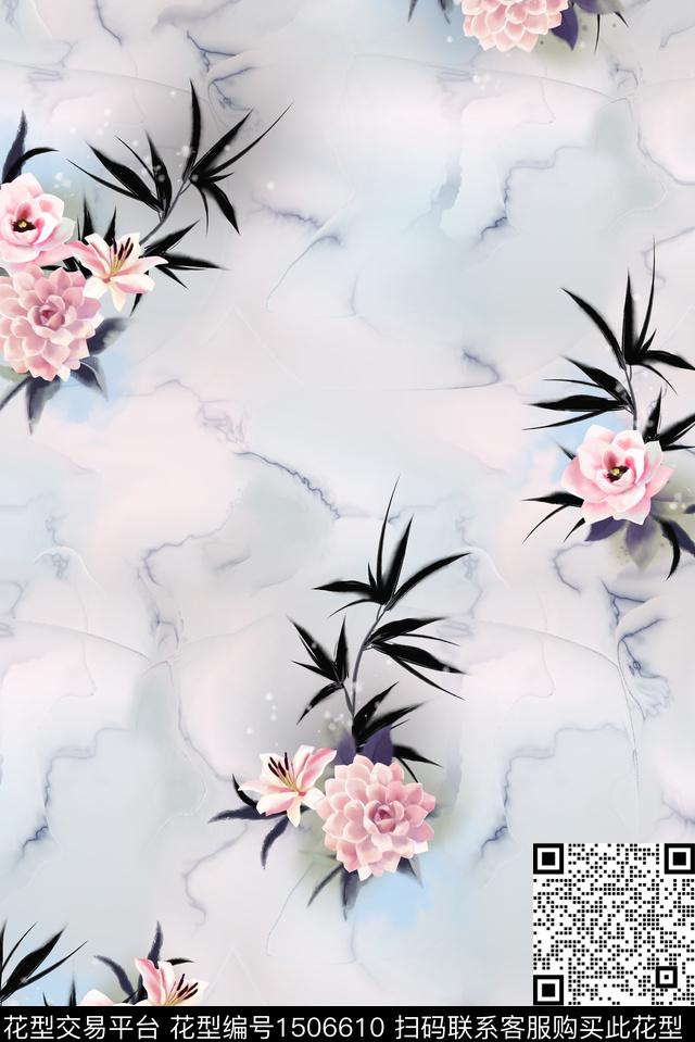 花卉手绘花卉中国风数码印花华亿平台下载（图片编号: 1506610） - 瓦栏（Walan）