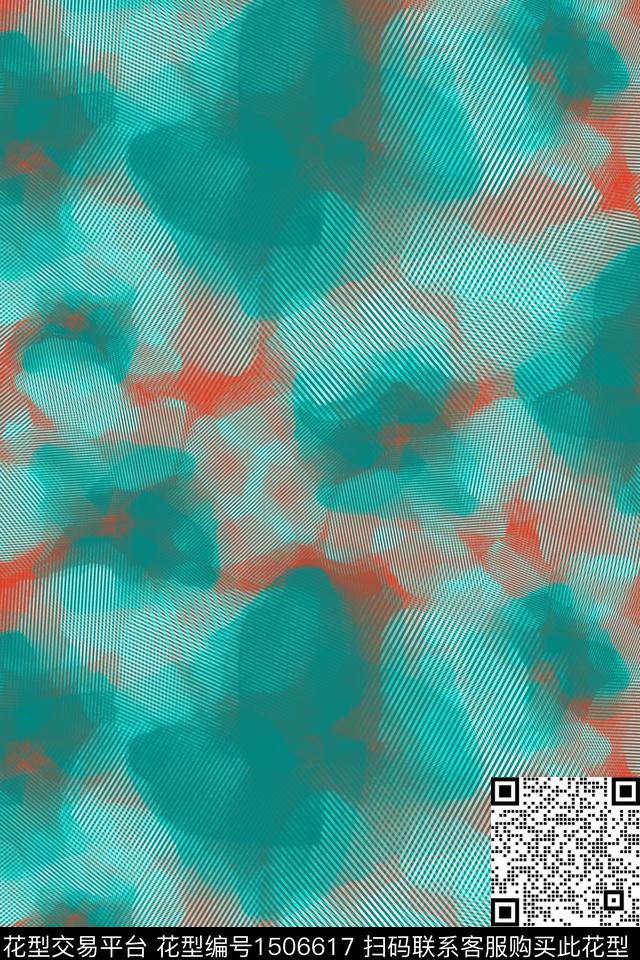 肌理笔触抽象数码印花华亿平台下载（图片编号: 1506617） - 瓦栏（Walan）