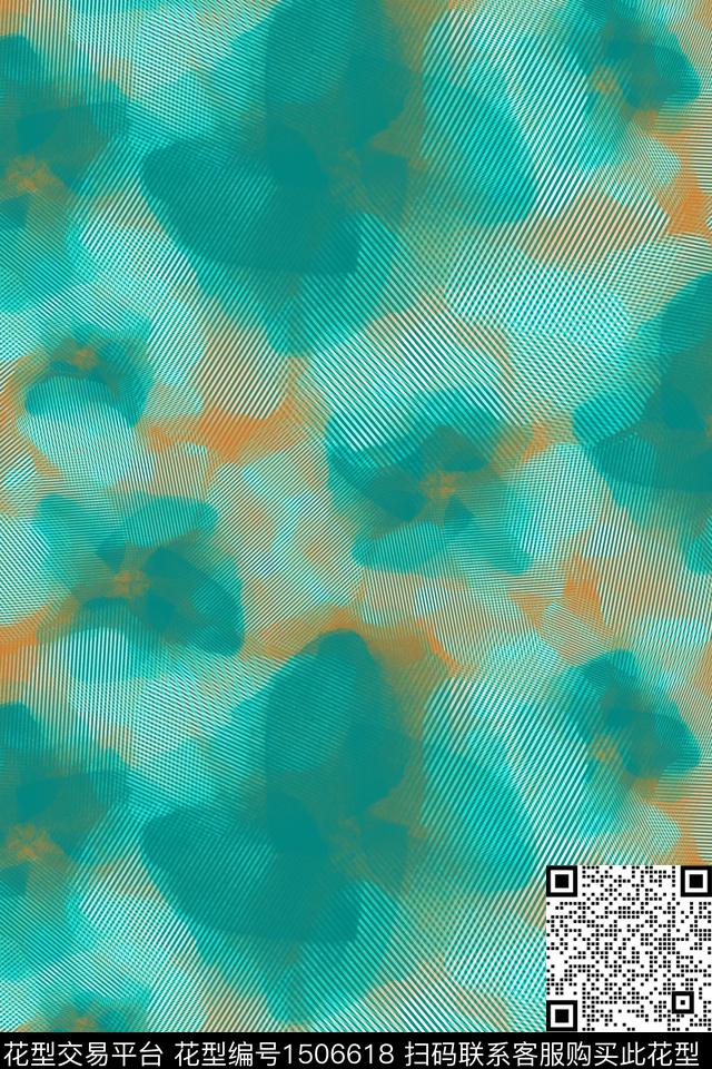 肌理笔触抽象数码印花华亿平台下载（图片编号: 1506618） - 瓦栏（Walan）