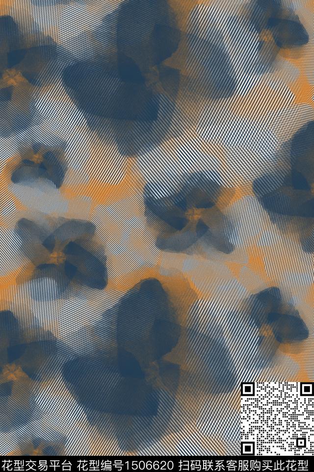 肌理笔触抽象数码印花华亿平台下载（图片编号: 1506620） - 瓦栏（Walan）