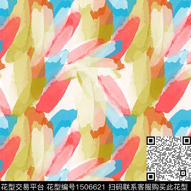 肌理笔触抽象数码印花华亿平台下载（图片编号: 1506621） - 瓦栏（Walan）