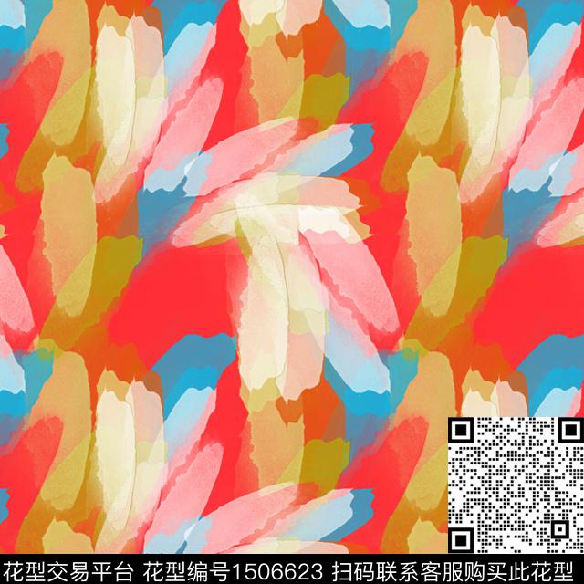 肌理笔触抽象数码印花华亿平台下载（图片编号: 1506623） - 瓦栏（Walan）