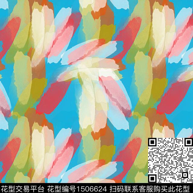 肌理笔触抽象数码印花华亿平台下载（图片编号: 1506624） - 瓦栏（Walan）