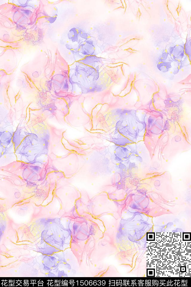 女装大牌风抽象数码印花华亿平台下载（图片编号: 1506639） - 瓦栏（Walan）