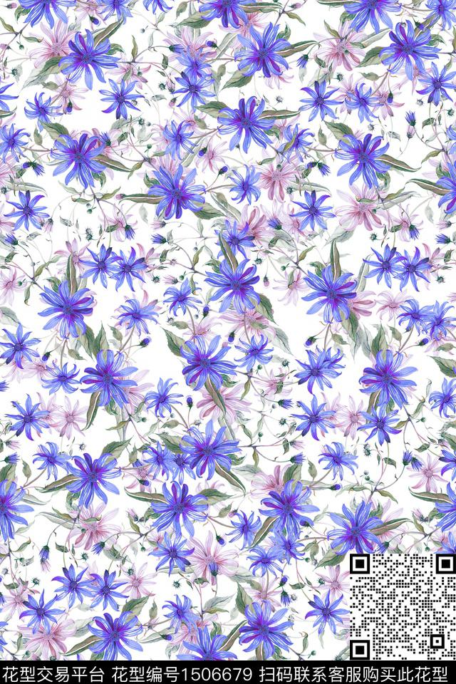 清爽底花卉花卉小碎花数码印花华亿平台下载（图片编号: 1506679） - 瓦栏（Walan）