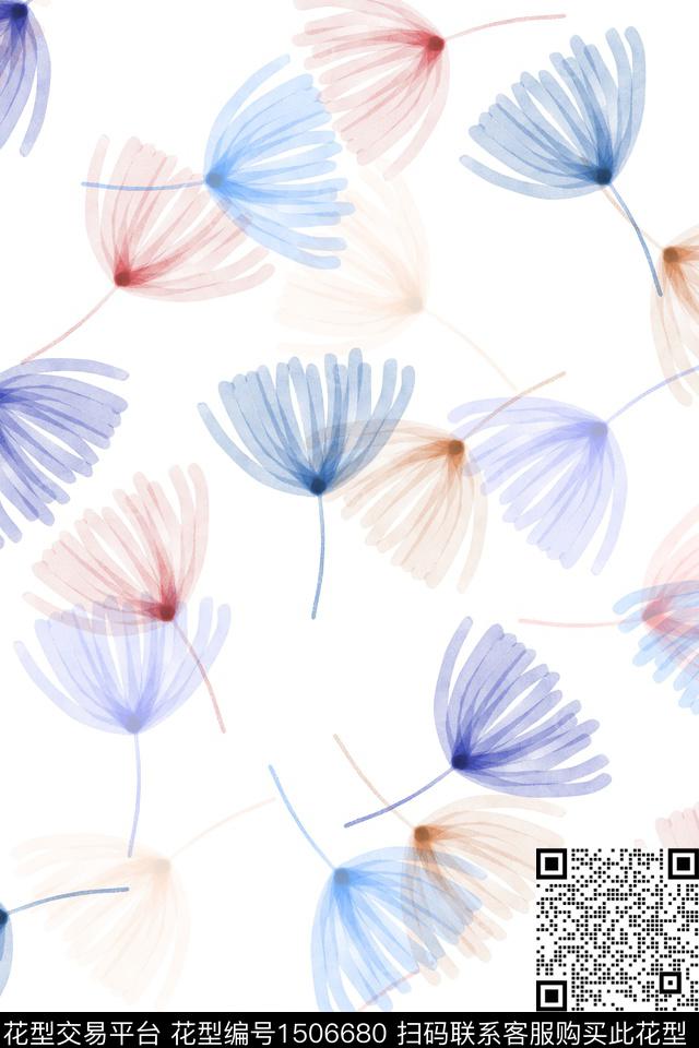 清爽底花卉花卉真丝数码印花华亿平台下载（图片编号: 1506680） - 瓦栏（Walan）