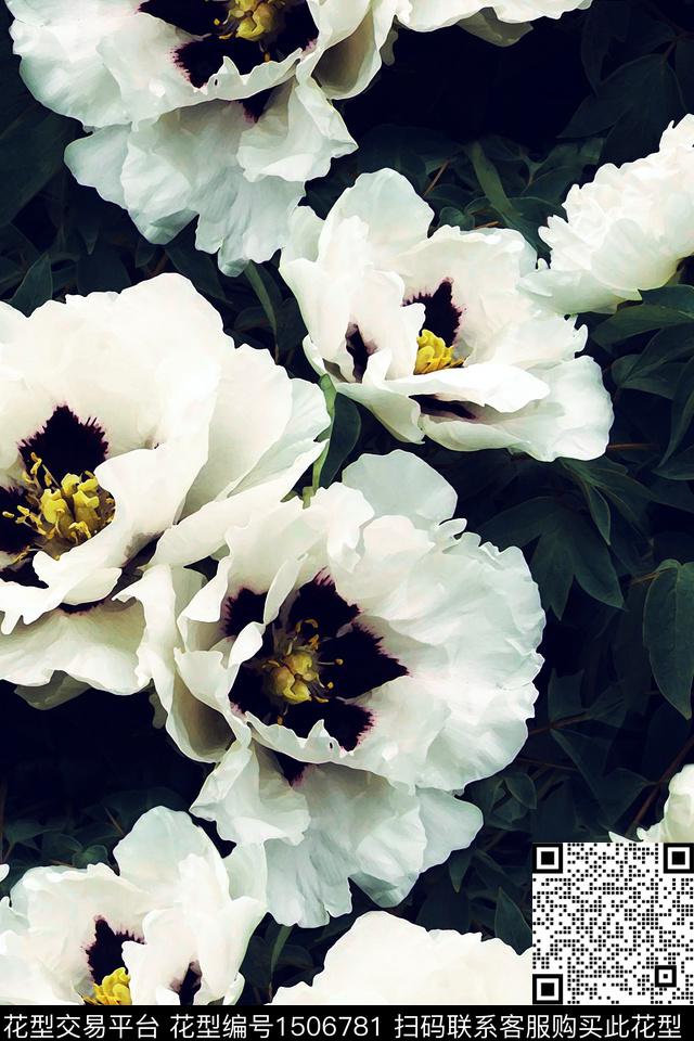 花卉大花配饰数码印花华亿平台下载（图片编号: 1506781） - 瓦栏（Walan）