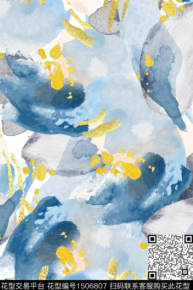 女装大牌风抽象数码印花华亿平台下载（图片编号: 1506807） - 瓦栏（Walan）