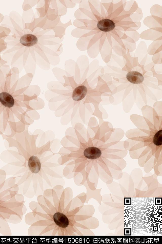 清爽底花卉花卉大牌风数码印花华亿平台下载（图片编号: 1506810） - 瓦栏（Walan）